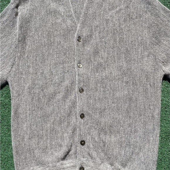 Vintage 70’s 100% ALPACA 2-Ply Cardigan  Grey Sweater Mens’s Size Medium - Picture 5 of 7